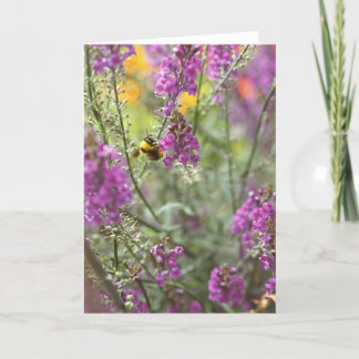 Carte Abeille avec photo Fleur sauvage