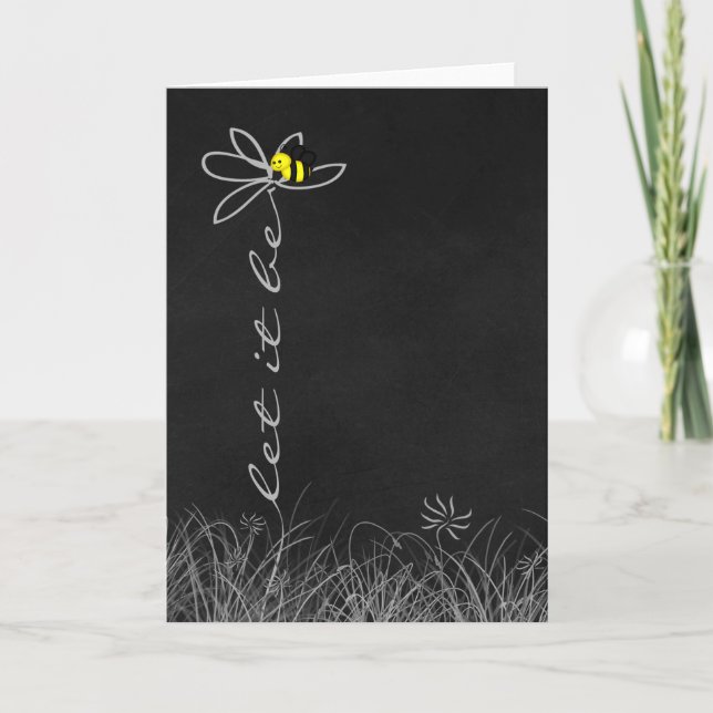 Carte abeille bourdon sur fleur de marguerite (Devant)
