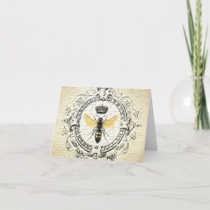Carte Abeille de reine française vintage