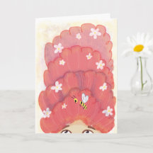 Abeille rose drôle dans vos cheveux Plaisanterie h