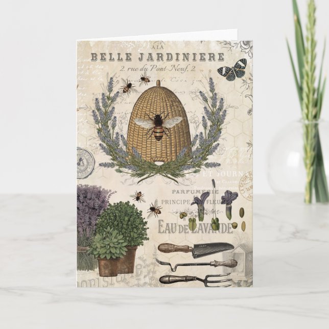 Carte Abeille Vintage française moderne (Devant)