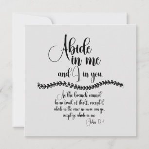 Carte Abide in Me Bible Verse