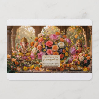 Carte Abondance Florissante - Ganesha & Lakshmi