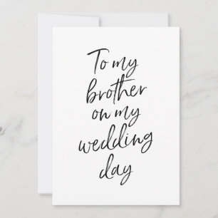 Carte Abordable à mon frère le jour de mon mariage