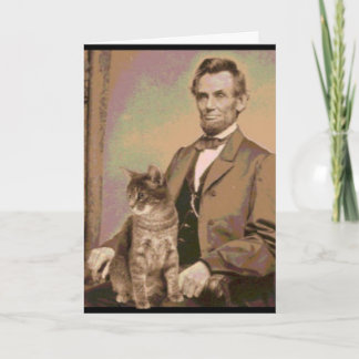 Carte Abraham Lincoln et son chat "Dixie"