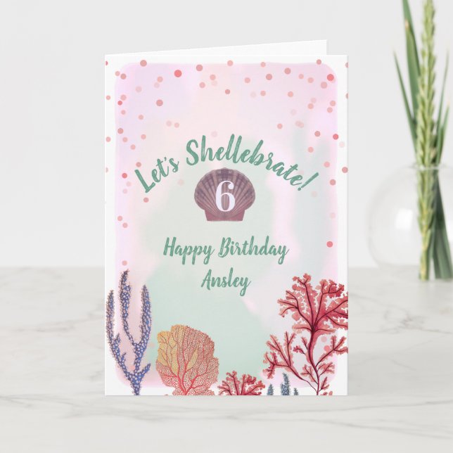 Carte Abri sous la mer Aquarelle Anniversaire (Devant)