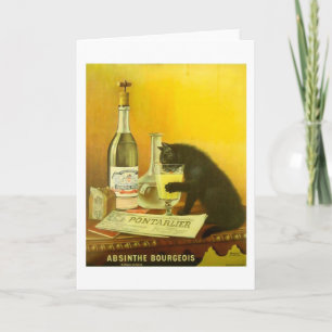 Carte Absinthe Bourgeois et Cat Fine Poster vintage