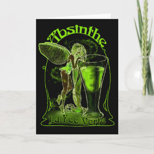Carte Absinthe La Fee Verte Fée Avec Verre