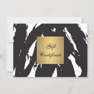 Carte Abstrait Black Brushstrokes Certificat cadeau