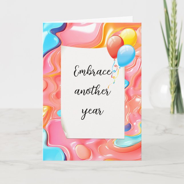 Carte Abstrait psychédélique plastique pour l'anniversai (Devant)