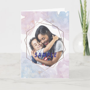 Carte Abstraite Aquarelle Hexagon cadre Fête des Mères