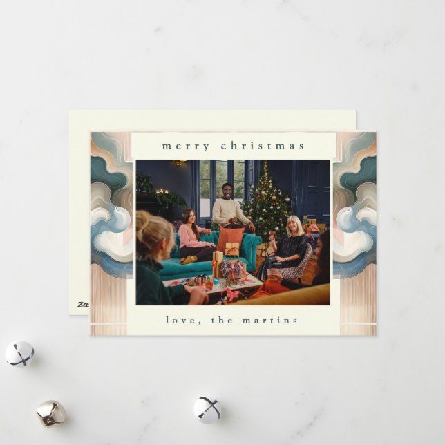 Carte Abstraite de Noël de Noël (Devant/Arrière en situation)