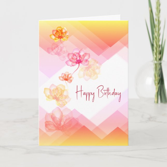 Carte Abstraite Florale Anniversaire (Devant)