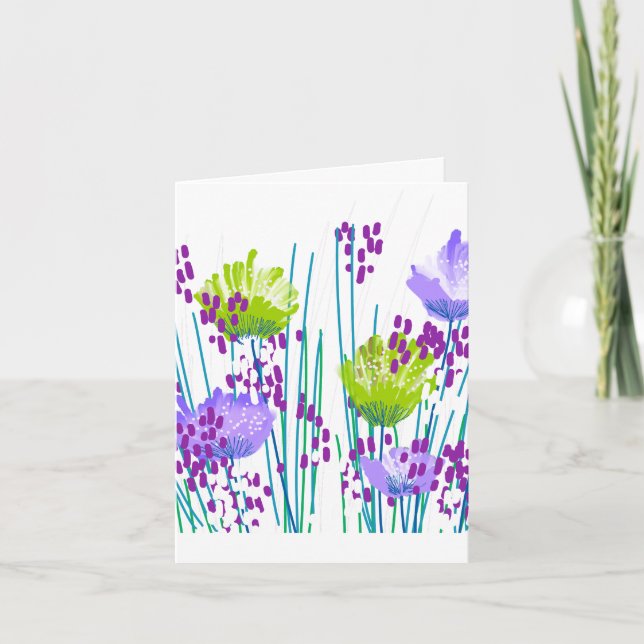 Carte Abstraite florale vierge (Devant)