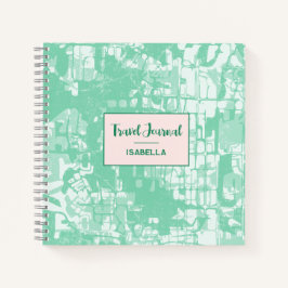 Carte Abstraite moderne Green Motif Travel Journal