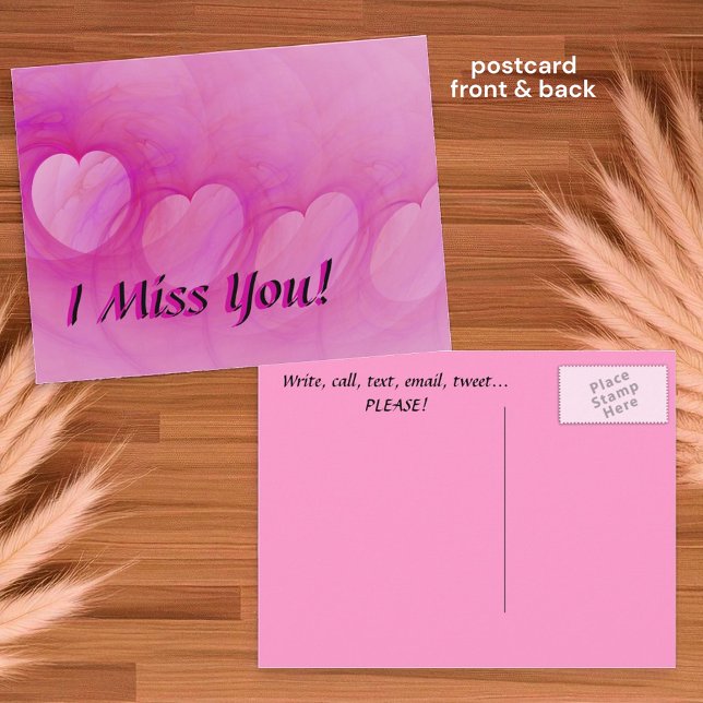 Carte Abstraite Pink Heart Post (postcard insitu front and back )
