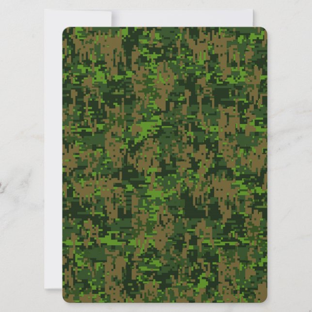 Carte Accent Camouflage numérique de style Woodland (Devant)