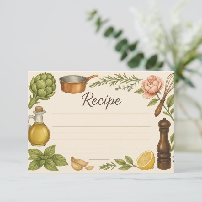 Carte Accents of Tuscany Recipe Card (Debout devant)