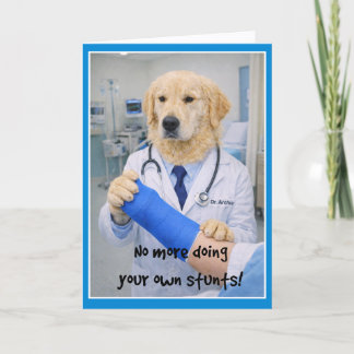 Carte Accident No More Stunts Get Well Card CA-1