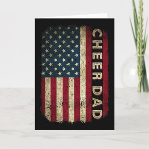 Carte Acclamer Papa Cheerleading Drapeau Américain Fête