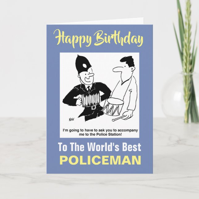 Carte Accompagner au poste de police - Joyeux anniversai (Devant)