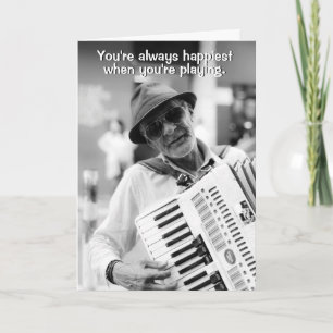 Carte Accordéon Lecteur Accordéoniste Boire Anniversaire