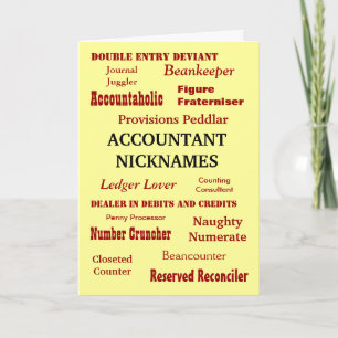 Carte Accountant   Joke Nicknames   Congratulations