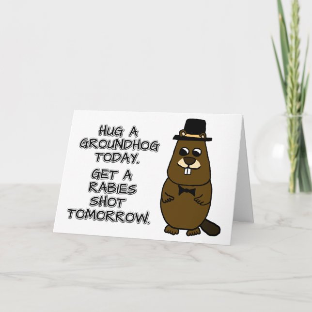 Carte Accrochez un marmotte aujourd'hui. Faites tirer su (Devant)
