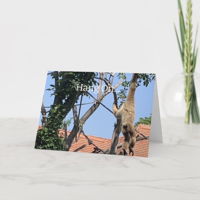 Carte Accrochez-Vous, Anniversaire Du Singe (Devant)