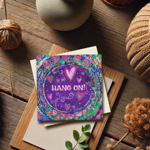 Carte Accrochez-Vous Sur Le Plaisir Purple Encouragement