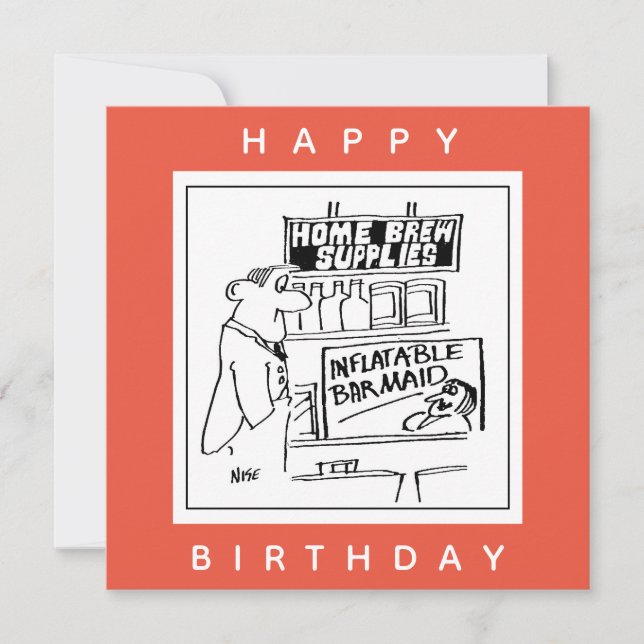 Carte Accueil Brûler un dessin de Barmaid gonflable (Devant)