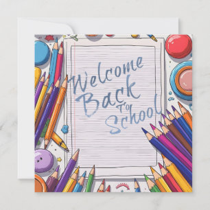 Carte Accueil coloré Retour au design scolaire