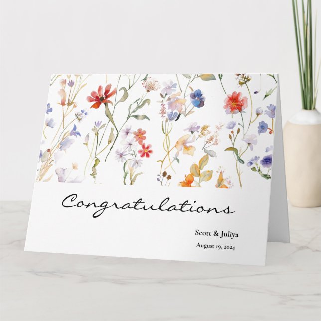 Carte Accueil mariage fleur sauvage (Devant)