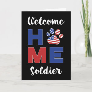 Carte Accueil militaire Accueil Soldat Chien Empreinte d