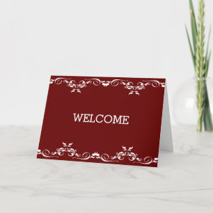 Carte Accueil personnalisé Brown Swirl Boarder