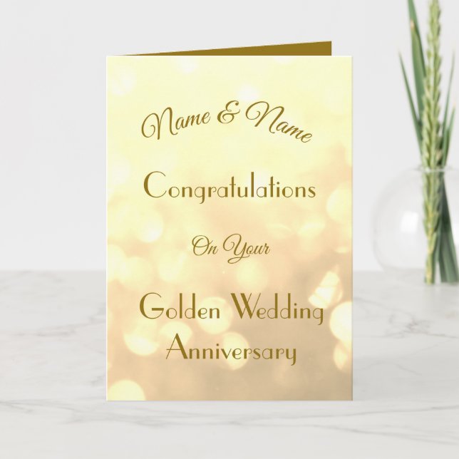 Carte Accueil personnalisé pour l'anniversaire d'or (Devant)
