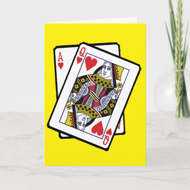 Carte Ace & Reine des Coeurs 21e anniversaire (Devant)