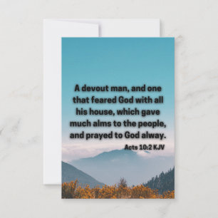 Carte Actes 10:2 KJV Bible Scripture Pic Greeting Card
