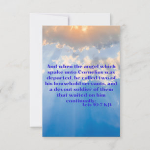Carte Actes 10:7 KJV Bible Scripture Pic Greeting Card