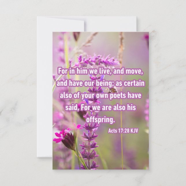 Carte Actes 17:28 KJV Bible Verse Pic Greeting (Devant)