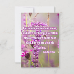 Carte Actes 17:28 KJV Bible Verse Pic Greeting