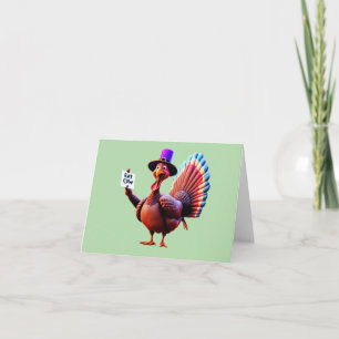 Carte Action de grâce "Manger une vache" Dinde