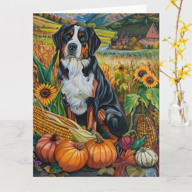 Carte Action de grâce pour la récolte d'automne du Grand (Fleur jaune)