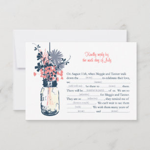Carte AD LIB RSVP Fleurs sauvages & Mason Jar