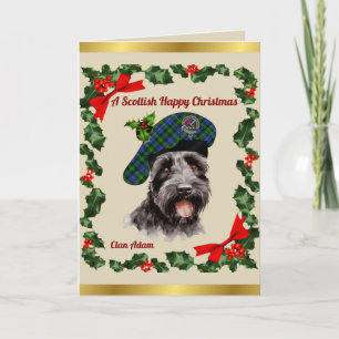 Carte Adam Scottie Dog Noël personnalisé