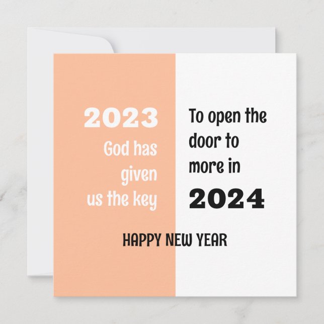 Carte Adieu 2023 Bonjour 2024 Bonne année (Devant)
