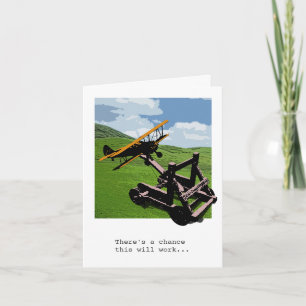 Carte Adieu catapulte d'avion / Bon Voyage Card