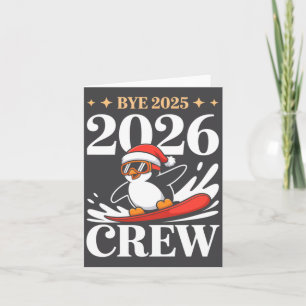 Carte Adieu drôle 2025 2026 Équipe Nouvel An Amis Squad 