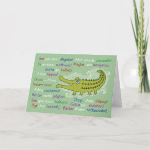 Carte Adieu et bonne chance de Groupe, Alligator