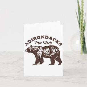 Carte Adirondacks Ny Bear Retro Style Vintage Randonnée
